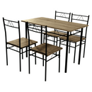 Étkezőgarnitúra 1+4, világos tölgy/fekete, PAON