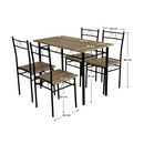 Étkezőgarnitúra 1+4, világos tölgy/fekete, PAON