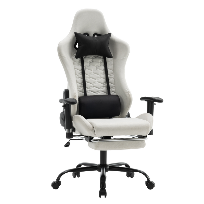 Irodai/gamer szék, fehér/fekete, PAPIBAS