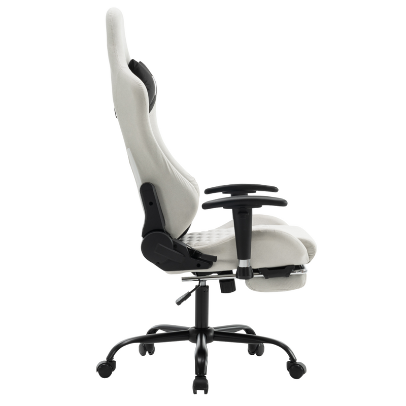 Irodai/gamer szék, fehér/fekete, PAPIBAS