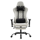 Irodai/gamer szék, fehér/fekete, PAPIBAS