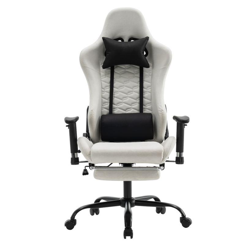 Irodai/gamer szék, fehér/fekete, PAPIBAS