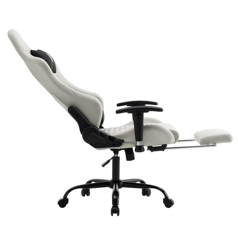 Irodai/gamer szék, fehér/fekete, PAPIBAS