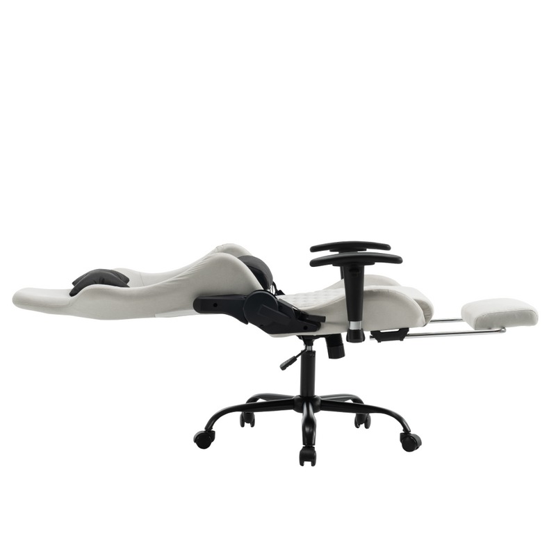 Irodai/gamer szék, fehér/fekete, PAPIBAS