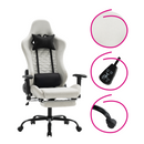 Irodai/gamer szék, fehér/fekete, PAPIBAS