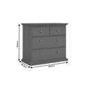 Komód, szürke, PARIS 76716