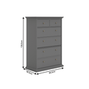 Komód, szürke, PARIS 76718