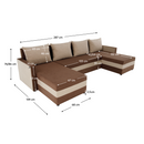 Univerzális ülőgarnitúra, barna/bézs, PAULITA U