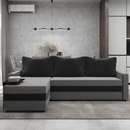 Univerzális ülőgarnitúra, szürke/fekete, PAULITA NEW