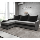 Univerzális ülőgarnitúra, szürke/fekete, PAULITA NEW