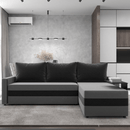 Univerzális ülőgarnitúra, szürke/fekete, PAULITA NEW