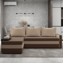 Univerzális ülőgarnitúra, barna/bézs, PAULITA NEW