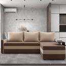 Univerzális ülőgarnitúra, barna/bézs, PAULITA NEW