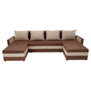 Univerzális ülőgarnitúra, barna/bézs, PAULITA U