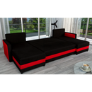 Univerzális ülőgarnitúra, fekete/piros, PAULITA U