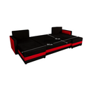 Univerzális ülőgarnitúra, fekete/piros, PAULITA U