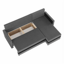 Univerzális ülőgarnitúra, szürke/fekete, PAULITA NEW