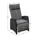 Állítható kerti szék, fekete/szürke, PAVIO