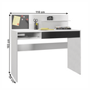 Számítógépasztal mágneses táblával, fehér/fekete, IMAN