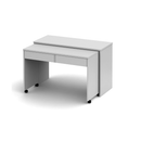 Nyitható PC asztal fiókokkal, fehér, VERSAL NEW