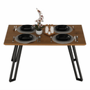 Étkezőasztal, tölgy/fekete, 140x83 cm, PEDAL