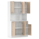 Hatajtós szekrény, fehér/sonoma tölgy, PELION NEW