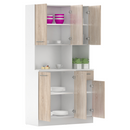 Hatajtós szekrény, fehér/sonoma tölgy, PELION NEW