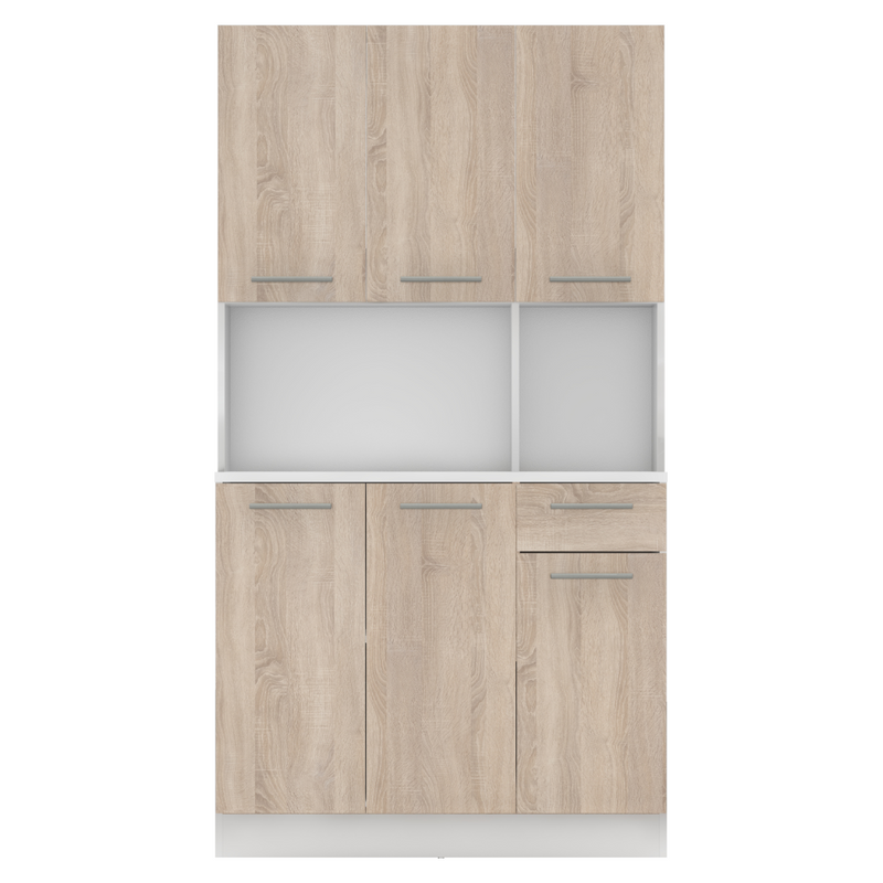 Hatajtós szekrény, fehér/sonoma tölgy, PELION NEW