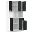 Hatajtós szekrény, fehér/fekete, PELION NEW