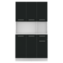 Hatajtós szekrény, fehér/fekete, PELION NEW