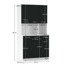 Hatajtós szekrény, fehér/fekete, PELION NEW