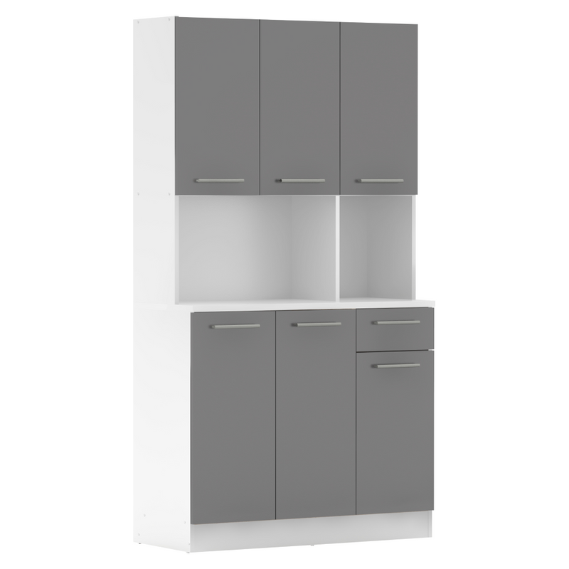 Hatajtós szekrény, fehér/grafit, PELION NEW