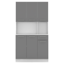 Hatajtós szekrény, fehér/grafit, PELION NEW