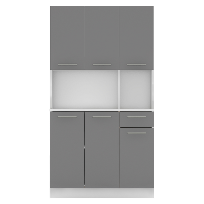 Hatajtós szekrény, fehér/grafit, PELION NEW