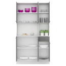 Hatajtós szekrény, fehér/grafit, PELION NEW