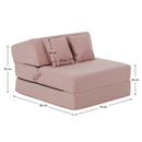 Összecsukható matrac/fotel, 2v1, rózsaszín, PELOS