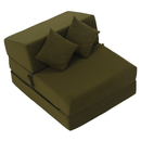 Összecsukható matrac/fotel, 2v1, olivazöld, PELOS
