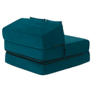 Összecsukható matrac/fotel, 2v1, petróleumzöld, PELOS