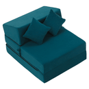 Összecsukható matrac/fotel, 2v1, petróleumzöld, PELOS