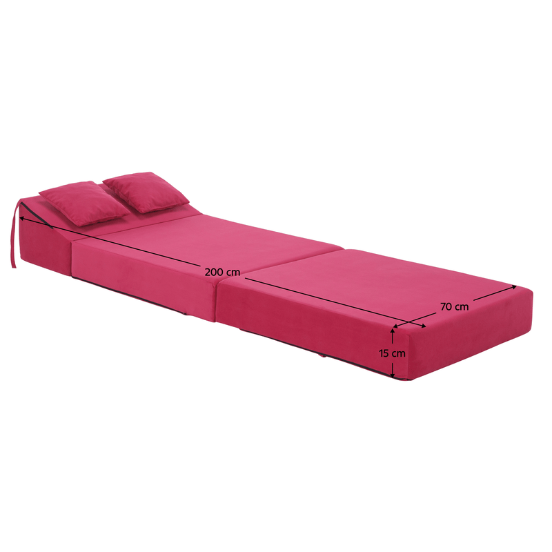 Összecsukható matrac/fotel, 2v1, rózsaszín magenta, PELOS