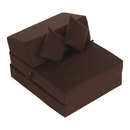 Összecsukható matrac/fotel, 2v1, barna, PELOS