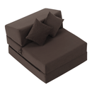 Összecsukható matrac/fotel, 2v1, barna Taupe, PELOS
