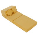 Összecsukható matrac/fotel, 2v1, sárga, PELOS