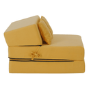 Összecsukható matrac/fotel, 2v1, sárga, PELOS