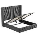 Ágy ráccsal, 180x200, sötétszürke Velvet szövet, PENELOPE