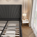 Ágy ráccsal, 180x200, sötétszürke Velvet szövet, PENELOPE