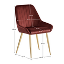 Étkezőszék, bordó Velvet anyag/gold króm-arany, PERLIA