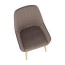 Étkezőszék, szürkésbarna Taupe/gold króm-arany, PERLIA