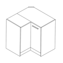 alsó sarokszekrény, fehér, FABIANA S - 90N