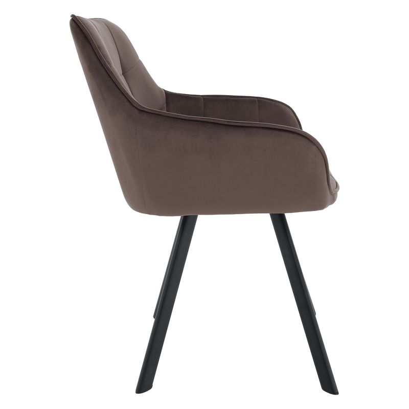 Design fotel, szürkésbarna Velvet/fekete, PETIN